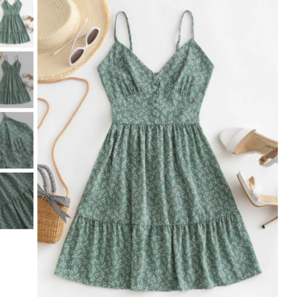 Floral smocked back dress